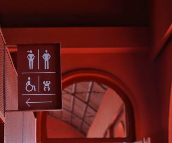 toilet access information board for public and disabled